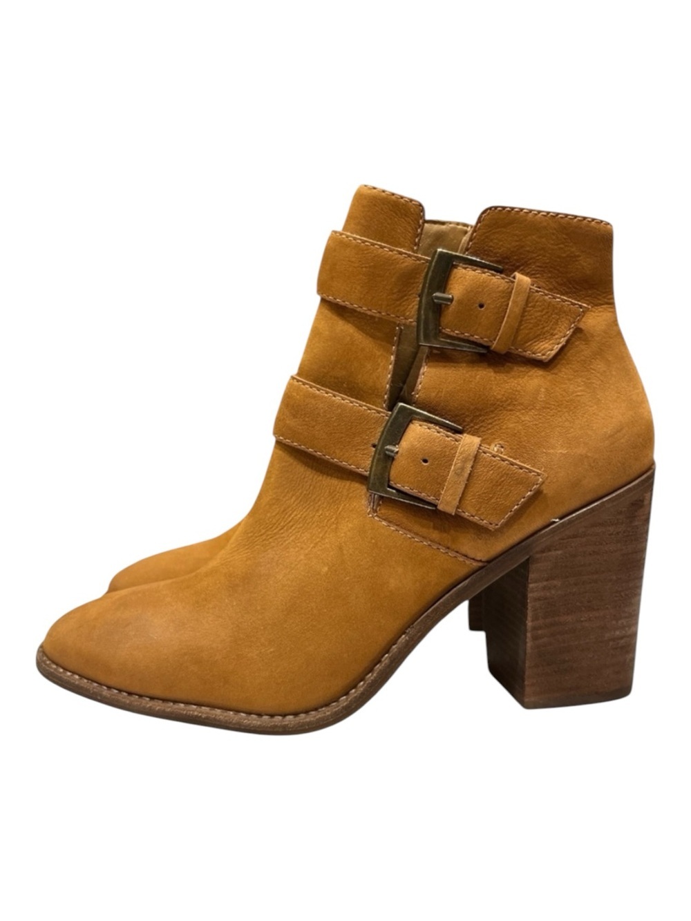 STEVE MADDEN TENDER BRAIDED STRAP COGNAC LEATHER BOOTIE SZ 10